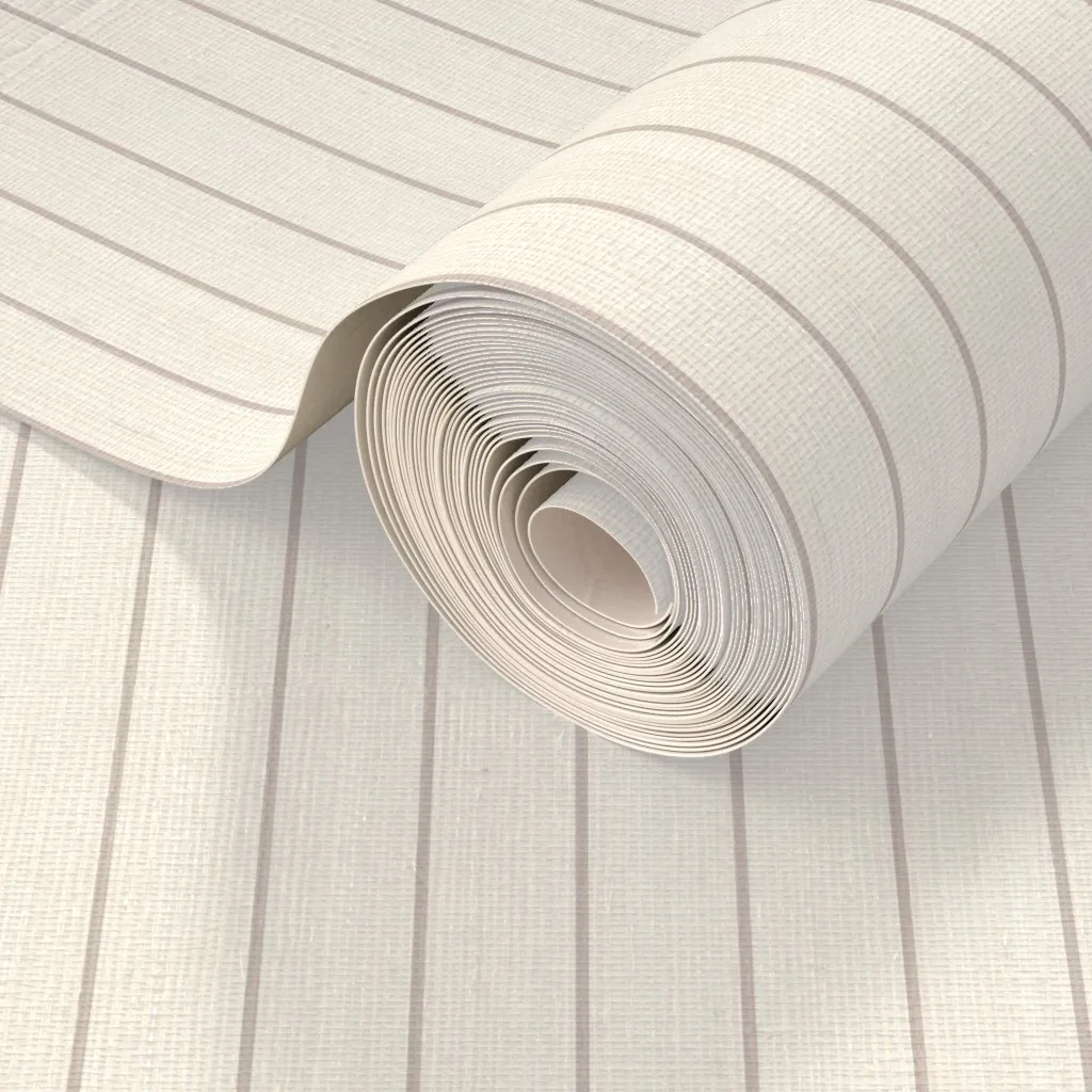 Rollo de papel pintado, estampado con pinstripes, P26080-04 en rosa seda y marfil